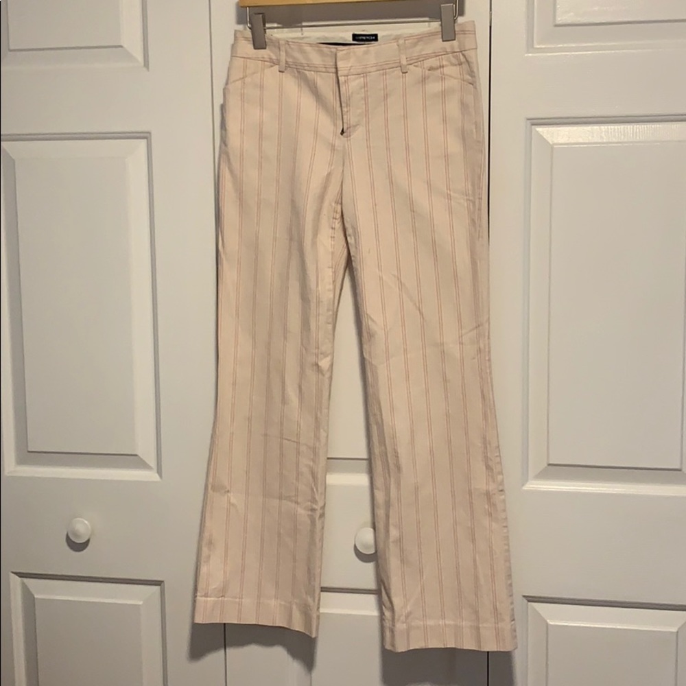 Gap | Pinstripe Pants | Pink and off white